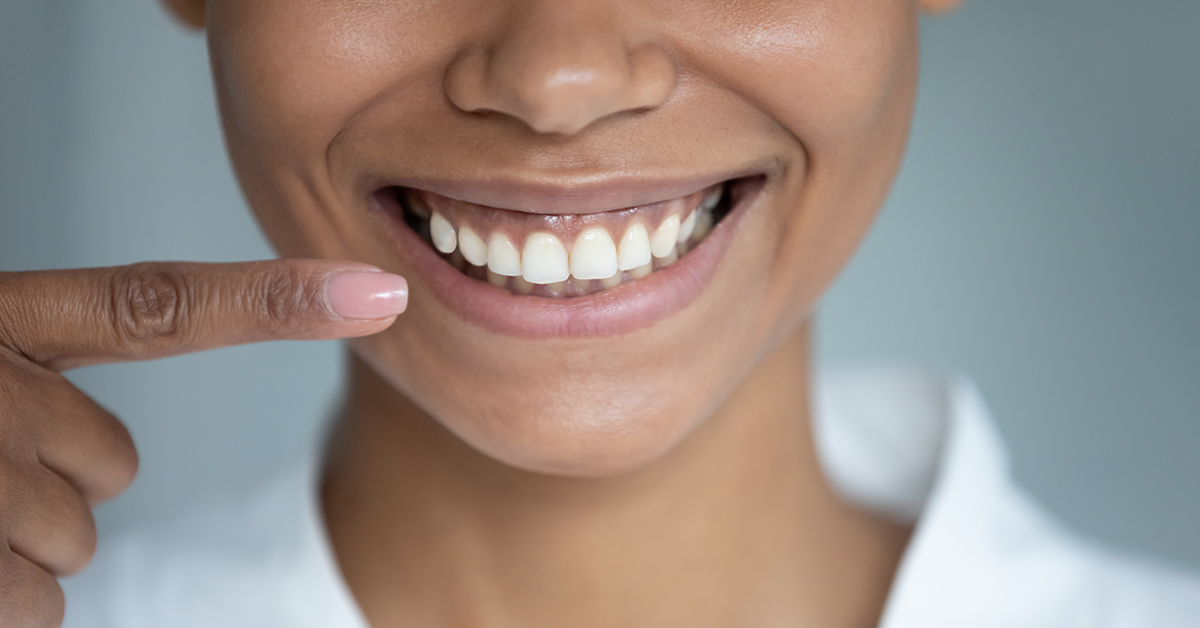 woman with healthy gums